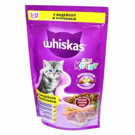 Корм для котят Whiskas индейка,морковь 350гр к/у