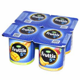 Йогурт Fruttis дыня-манго и банан-клубника 5% 115гр пэт