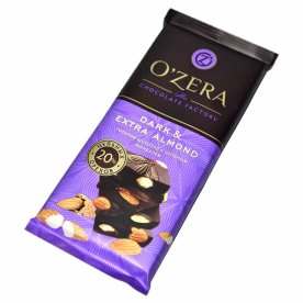 Шоколад OZera Dark&Extra Almond горький 90гр м/у