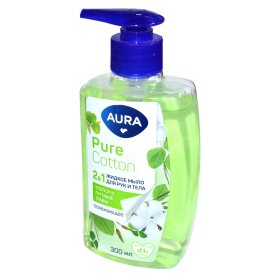 Мыло жидкое Aura Pure Cotton Хлопок и луговые травы 300мл пэт