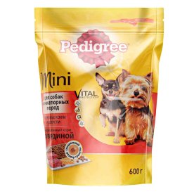 Корм для собак Pedigree для мини пород говядина 600гр д/п