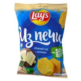 Чипсы Lay’s Из печи вкус нежный сыр и зелень 85гр м/у