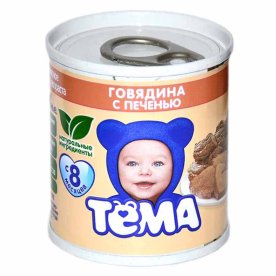 Пюре Тема говядина-печень с 8мес 90гр ж/б