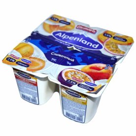 Йогурт Alpenland абрикос-персик-маракуйя 7,5% 95гр пэт
