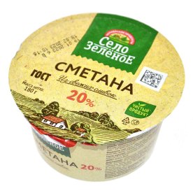 Сметана Село Зеленое 20% 180гр пэт