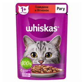 Корм для кошек Whiskas рагу говядина,ягненок 75гр пауч