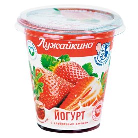 Йогурт Лужайкино клубника 2,5% 290гр пэт