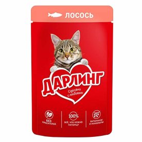 Корм для кошек Darling с лососем 75гр пауч