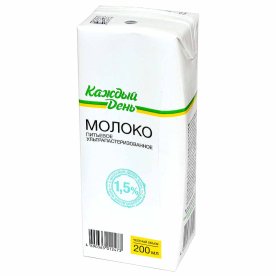 Молоко Каждый день ультрапастеризованные 1,5% 200мл т/п