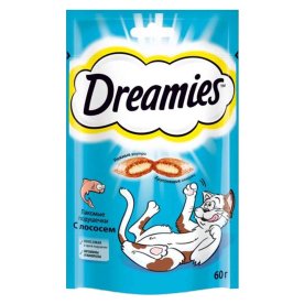 Корм для кошек Dreamies лакомство с лососем 60гр пауч