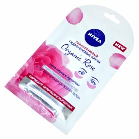 Маска для лица Nivea Гиалуроновые гидрогелевые патчи Organic Rose 1шт м/у