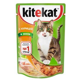 Корм для кошек Kitekat курица желе 85гр пауч