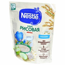 Каша Nestle рисовая молочная с яблоками с 4мес 220гр д/п