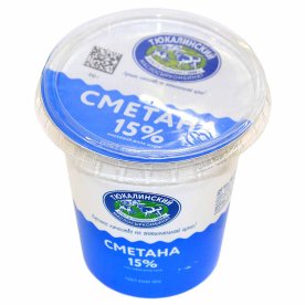 Сметана Тюкалинский 15% 350гр пэт