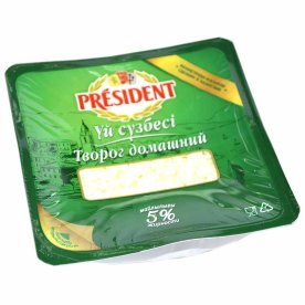 Творог President Домашний рассыпчатый 5% 200гр пэт