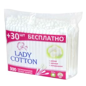 Палочки ватные Lady Cotton 300шт пэт 