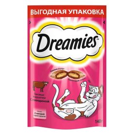 Корм для кошек Dreamies лакомство с говядиной 140гр д/п