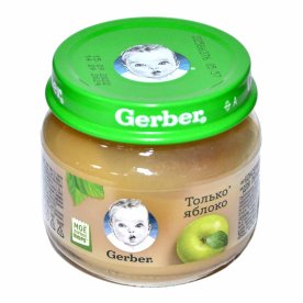 Пюре Gerber яблоко с 4мес 80гр ст/б