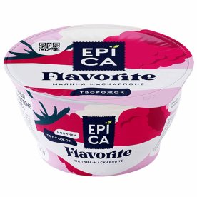 Йогурт Epica Flavorite малина и маскарпоне 7,7% 130гр пэт