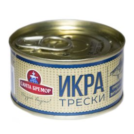 Икра Санта Бремор трески деликатесная люкс 130гр ж/б