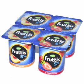 Йогурт Fruttis клубника-персик 5% 115гр пэт