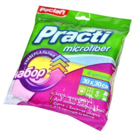 Салфетка для уборки Paclan Practi из микрофибры 30*30 см 4шт м/у