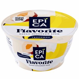 Йогурт Epica Flavorite банан и ореховфй крем 7,6% 130гр пэт