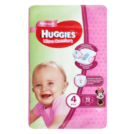 Подгузники Huggies UC 4 Conv Girl (8-14кг) 19шт м/у