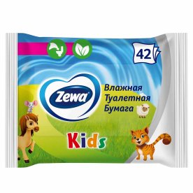 Бумага туалетная влажная Zewa Kids 42л м/у