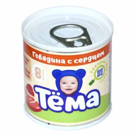 Пюре Тема говядина-сердце с 8мес 90гр ж/б