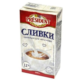 Сливки President 11% 500мл т/п